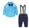 Toddler Boys Clothing Set Autumn Winter Baby Suit Children's Plaid Shirt+Bib 2PCS Pants Suit Kids Christmas Gift Clothing 1-5T