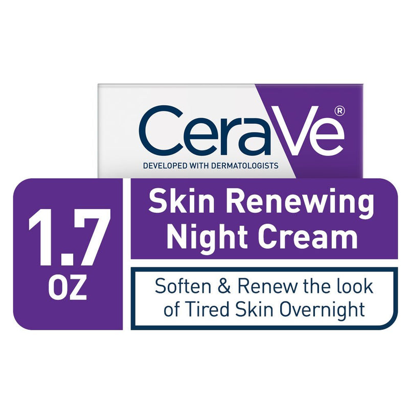 CeraVe Skin Renewing Night Cream | Niacinamide Peptide Complex and Hyaluronic Acid Moisturizer for Face | 1.7 Ounce