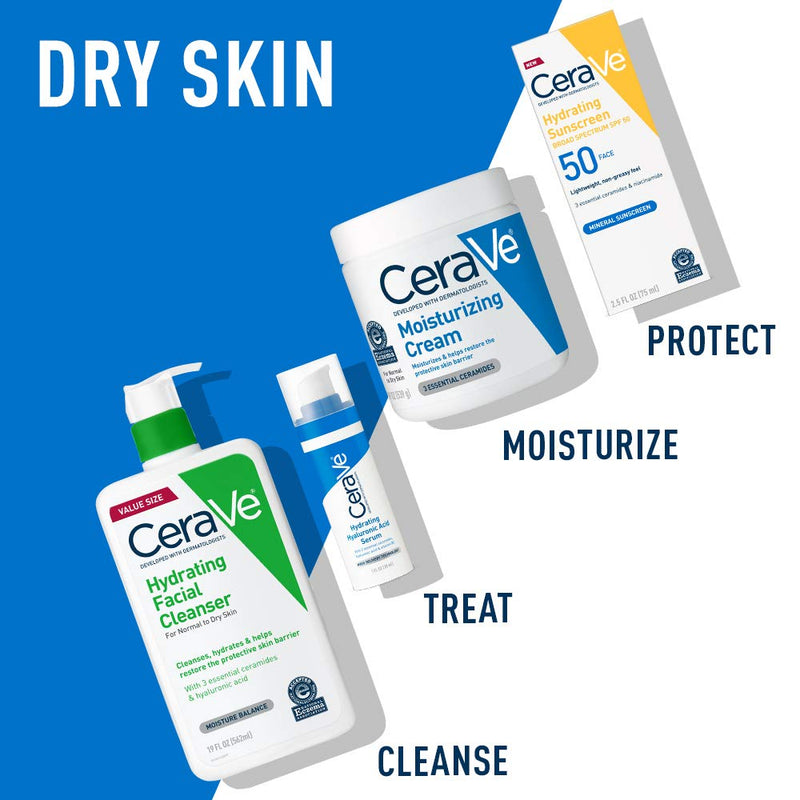 CeraVe Moisturizing Cream Body and Face Moisturizer for Dry Skin Body Cream with Hyaluronic Acid and Ceramides 19 Ounce