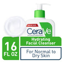 CeraVe Hydrating Facial Cleanser | Moisturizing Non-Foaming Face Wash with Hyaluronic Acid Ceramides and Glycerin | 16 Fluid Ounce