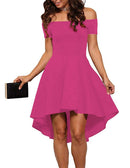 Buy Women Short Sleeve High Low Cocktail Skater Dress Online