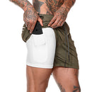 New Men 2 in 1 Fitness Running Shorts | Activewear