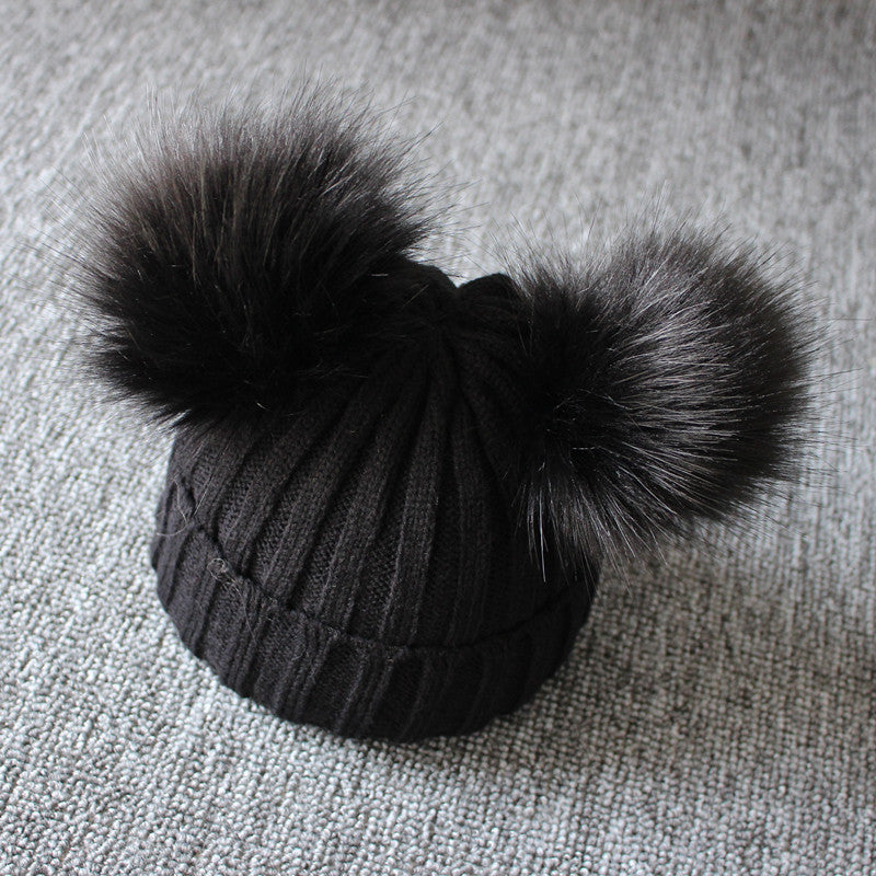 “Double Poof” Wool Knitted Hat