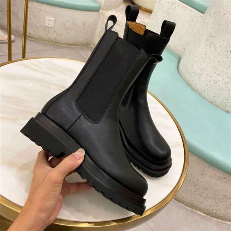 Leather Winter Ankle Boots