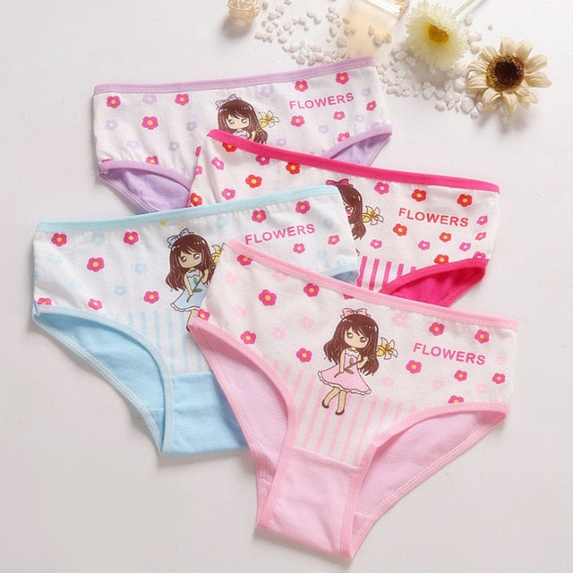 Girl’s Cotton Underwear for Children (4-Packs)