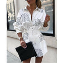 Buy Summer Autumn Women Long Sleeve Mini Shirt Dress Online