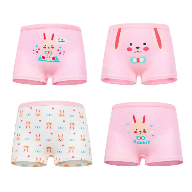 Girl’s Cotton Underwear for Children (4-Packs)