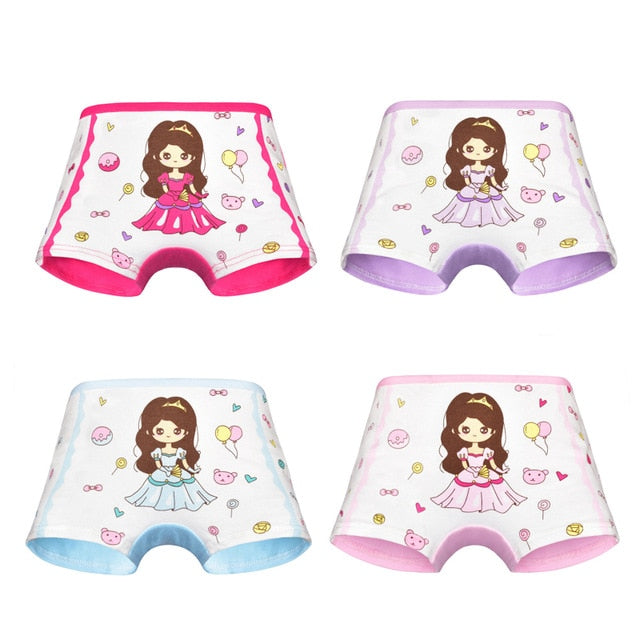 Girl’s Cotton Underwear for Children (4-Packs)