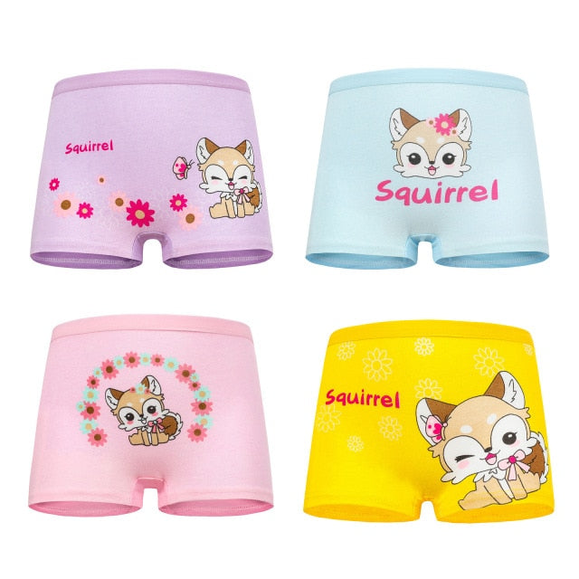 Girl’s Cotton Underwear for Children (4-Packs)