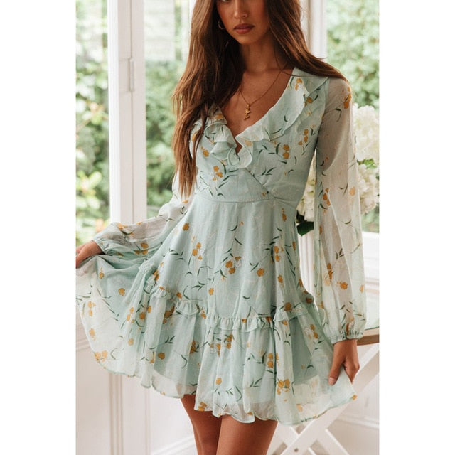 Summer Dress Women Vestidos Casual Tie Dye Clothing Robe Femme Chic Beach Dresses Chiffon Autumn Maxi Dress 2020 Woman Dress