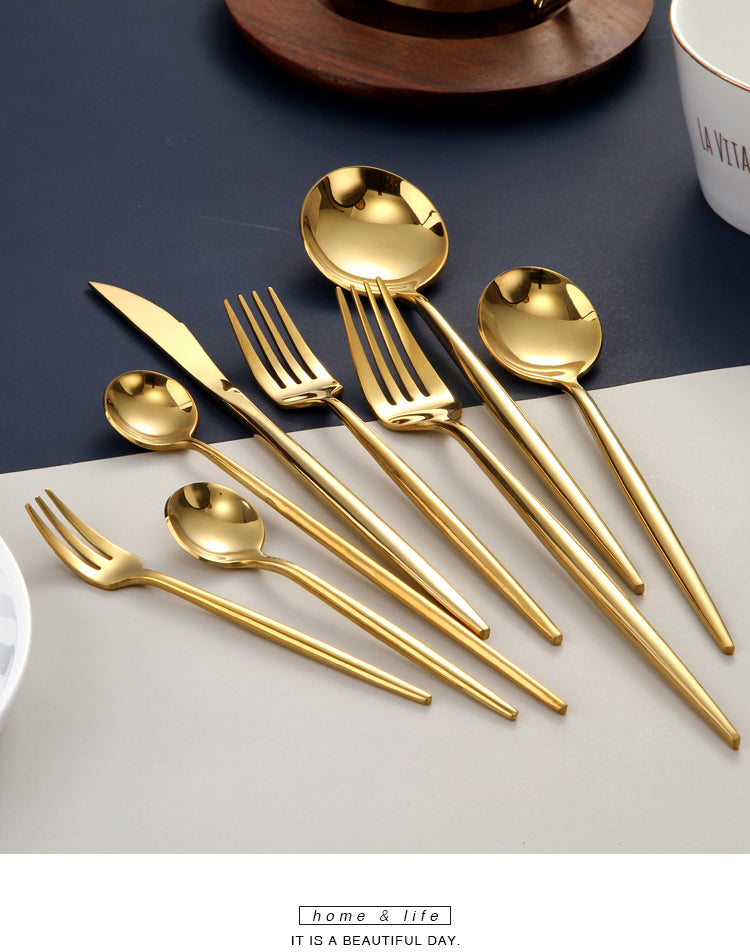 Mirror Gold Cutlery Set