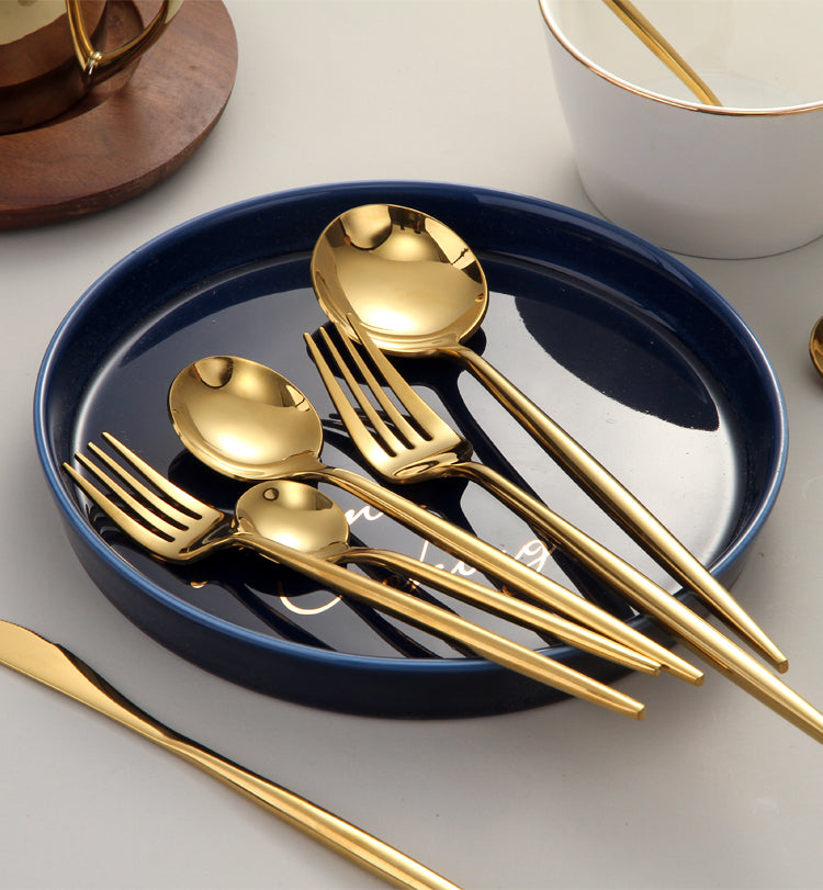 Mirror Gold Cutlery Set