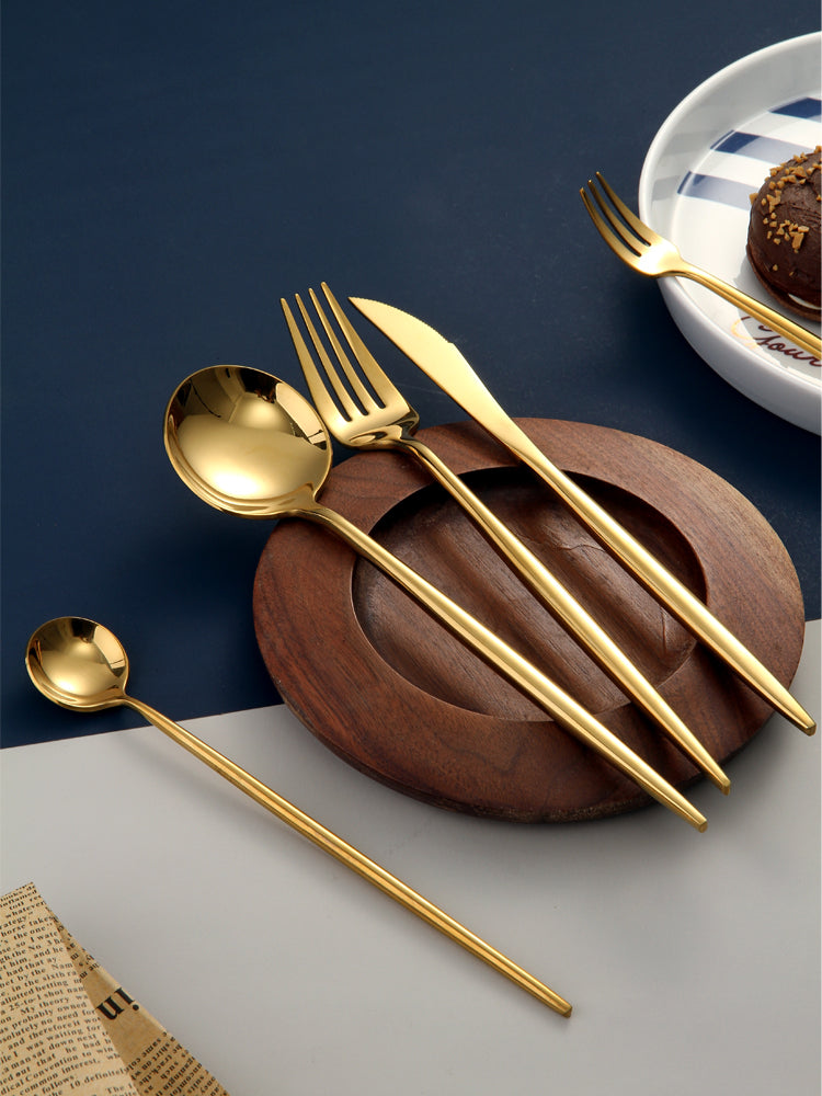 Mirror Gold Cutlery Set