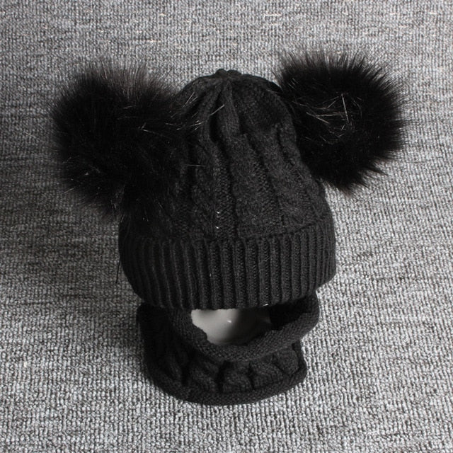 “Double Poof” Wool Knitted Hat