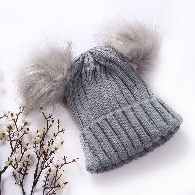 “Double Poof” Wool Knitted Hat