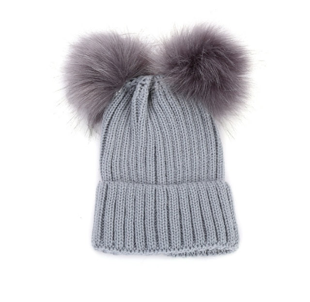 “Double Poof” Wool Knitted Hat