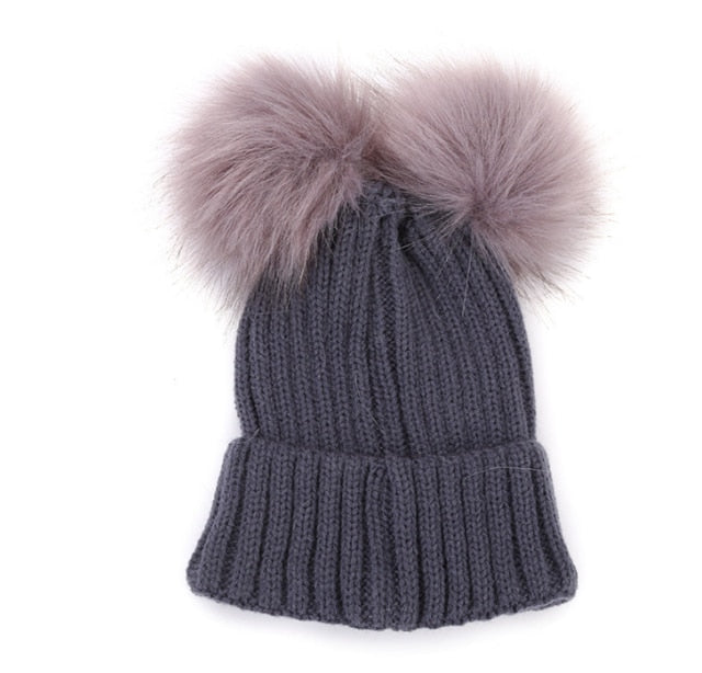 “Double Poof” Wool Knitted Hat