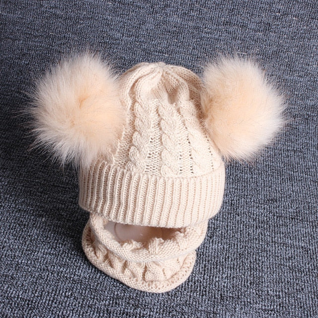 “Double Poof” Wool Knitted Hat