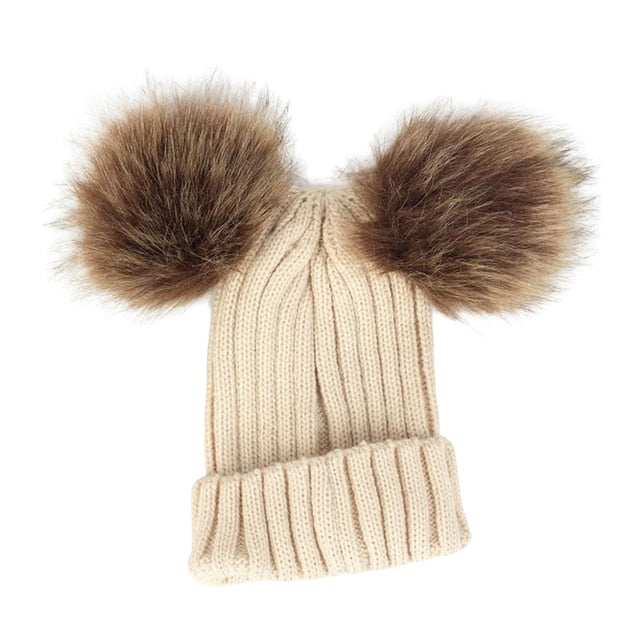 “Double Poof” Wool Knitted Hat