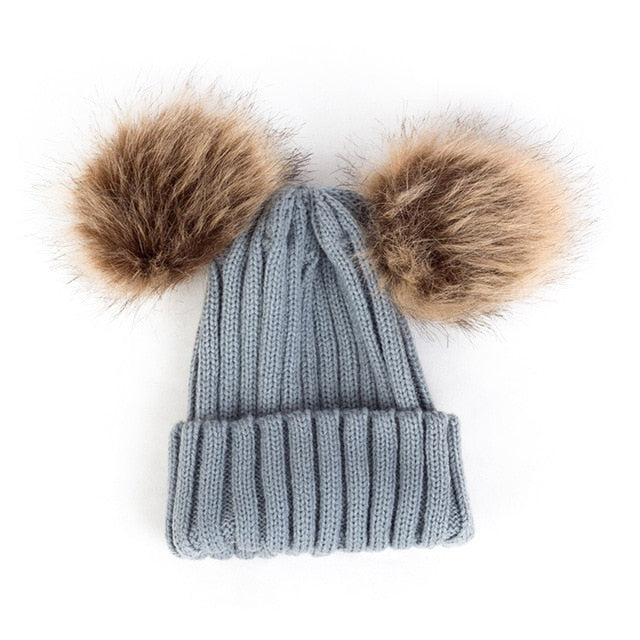 “Double Poof” Wool Knitted Hat