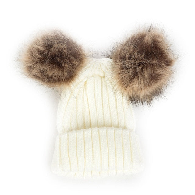 “Double Poof” Wool Knitted Hat