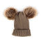 “Double Poof” Wool Knitted Hat