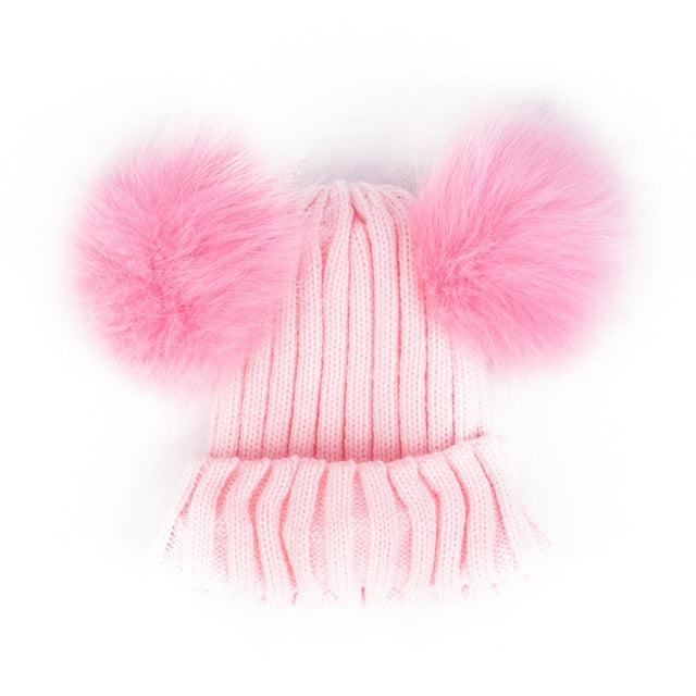 “Double Poof” Wool Knitted Hat