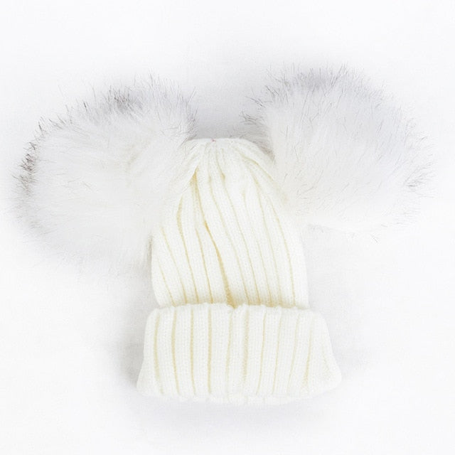 “Double Poof” Wool Knitted Hat