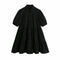 women 2020 Sweet Fashion Ruffled White Mini Dress Vintage Lapel Collar Puff Sleeve Female Dresses Chic Vestidos Mujer