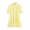 women 2020 Sweet Fashion Ruffled White Mini Dress Vintage Lapel Collar Puff Sleeve Female Dresses Chic Vestidos Mujer