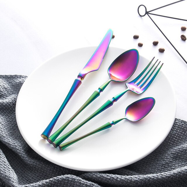 Black Gold Cutlery Set