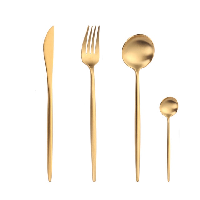 Mirror Gold Cutlery Set