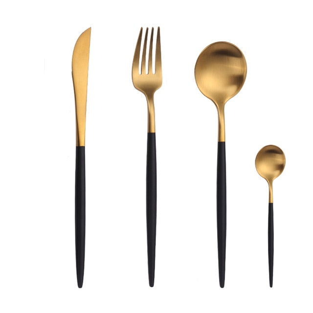 Mirror Gold Cutlery Set