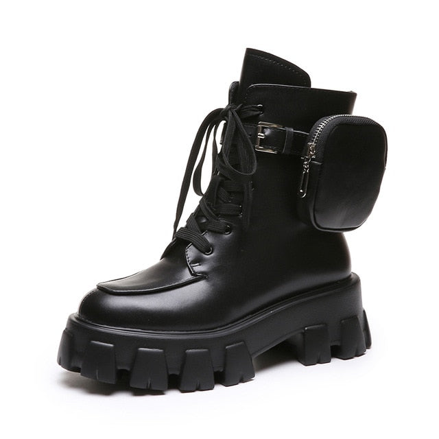 Lace Up Black Military Boots