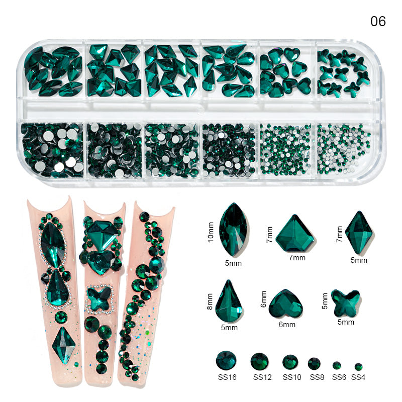 Buy Best 12 Gird Box Multi Size Crystal Diamond Gems Online