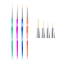 3Pcs Acrylic French Stripe Ultra-thin Line Drawing Pen