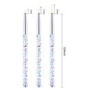 3Pcs Acrylic French Stripe Ultra-thin Line Drawing Pen