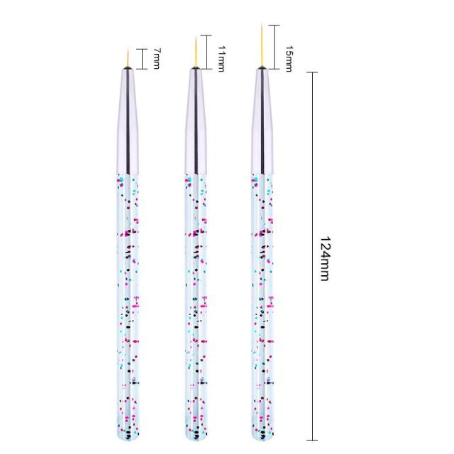 3Pcs Acrylic French Stripe Ultra-thin Line Drawing Pen