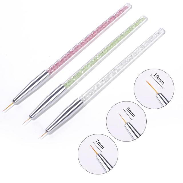 3Pcs Acrylic French Stripe Ultra-thin Line Drawing Pen