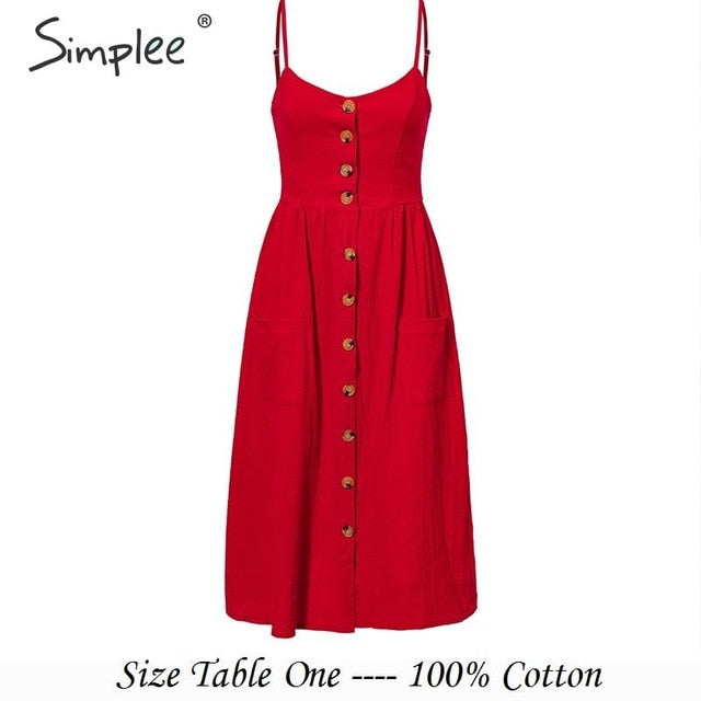 Elegant Button Women Dress