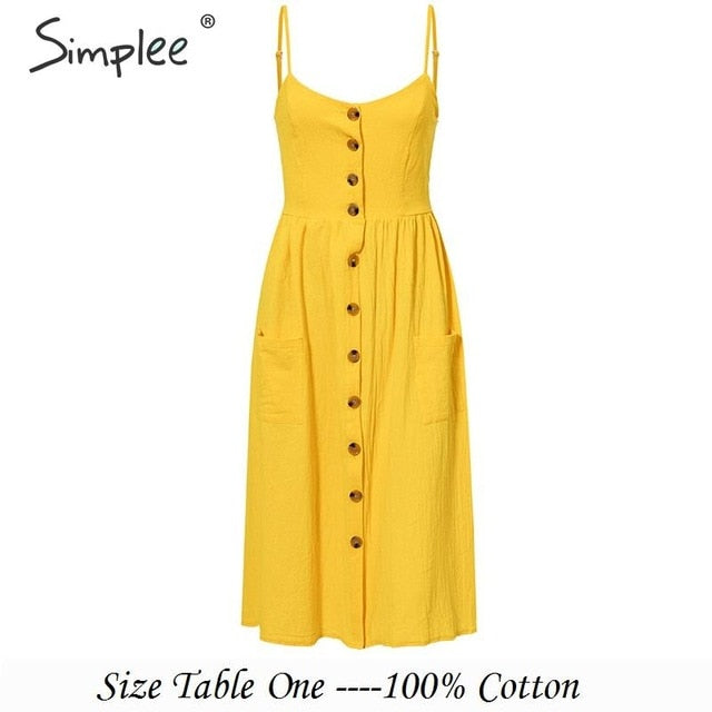 Elegant Button Women Dress